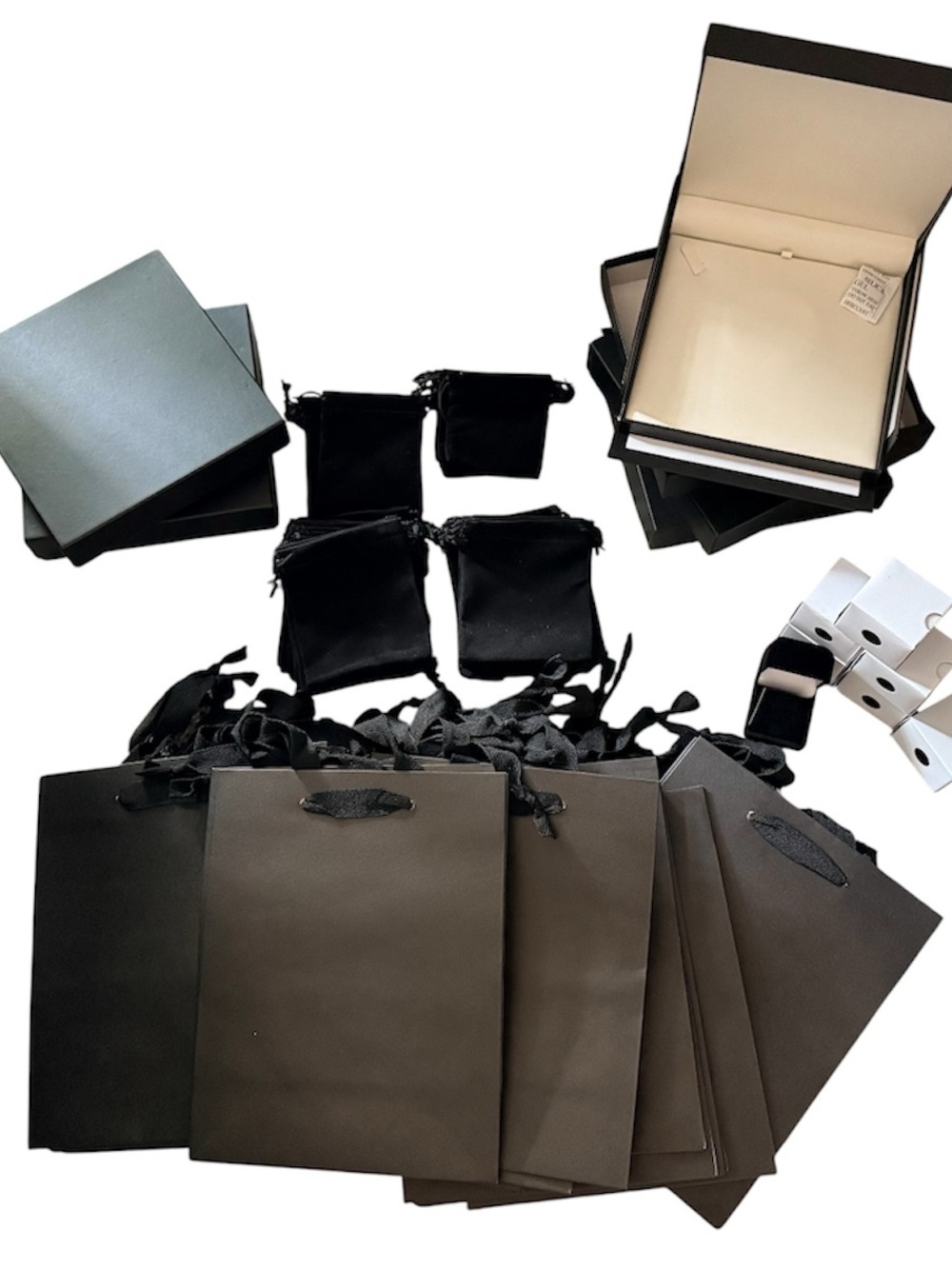 Luxury Jewelry Boxes, Pouches & Gift Bags - Black Set